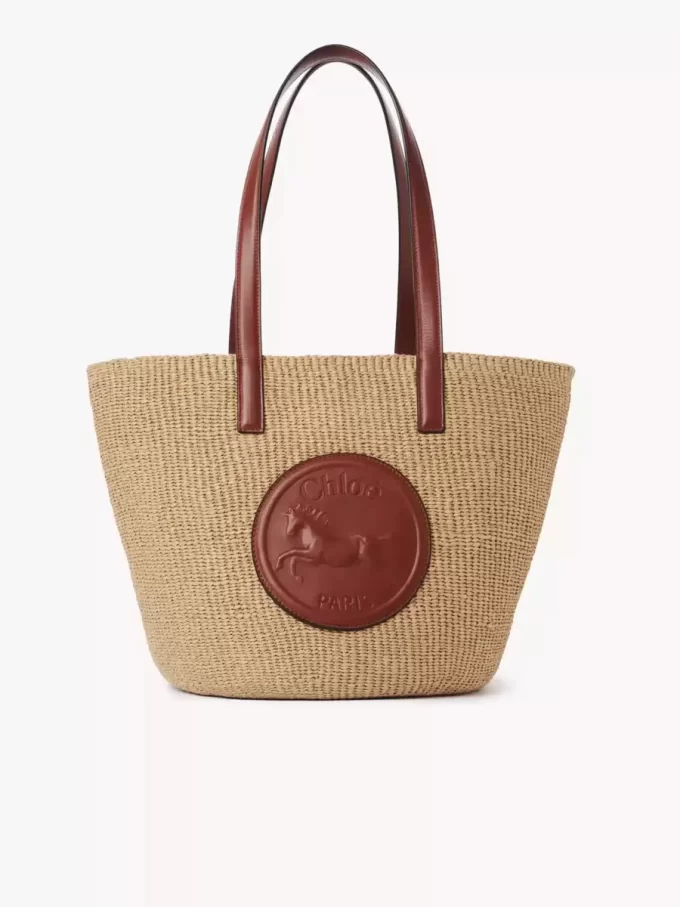 Large Horse Medal Basket in natural fibers
