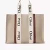 Large Woody tote bag in linen