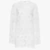 Long-sleeve mini dress in cotton voile