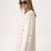 Long-sleeve mini dress in cotton voile