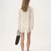 Long-sleeve mini dress in cotton voile