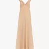 Long sun dress in crêpe de chine