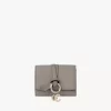 Mini Alphabet tri-fold in grained leather