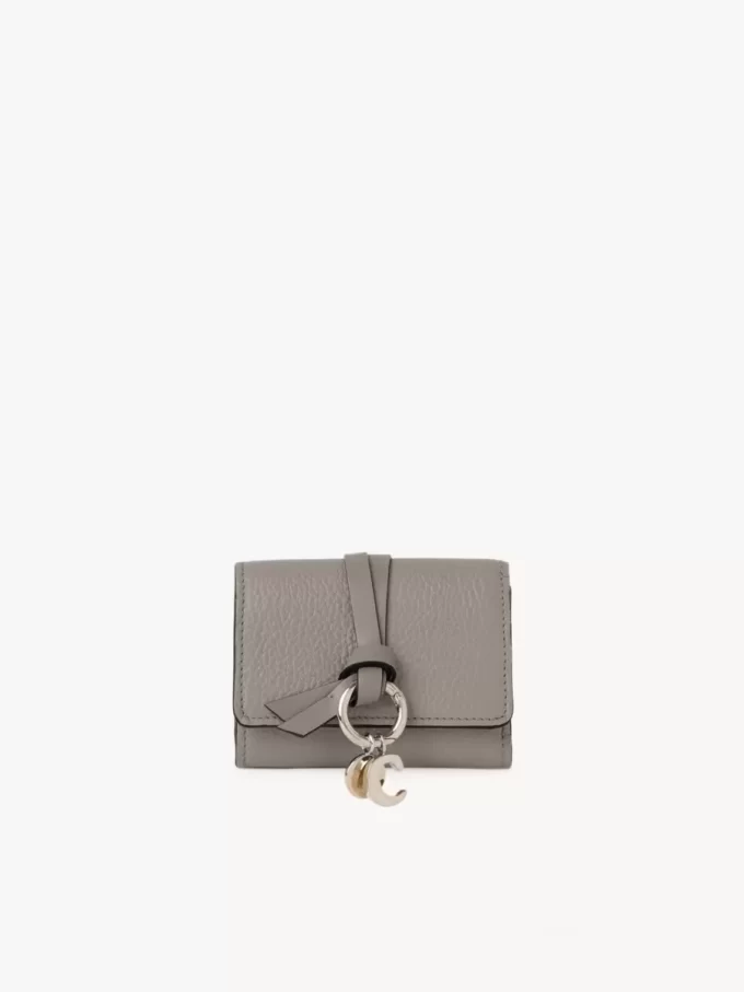 Mini Alphabet tri-fold in grained leather