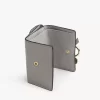Mini Alphabet tri-fold in grained leather