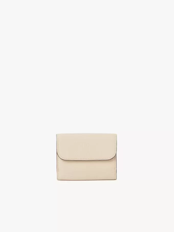 Mini Alphabet tri-fold in grained leather