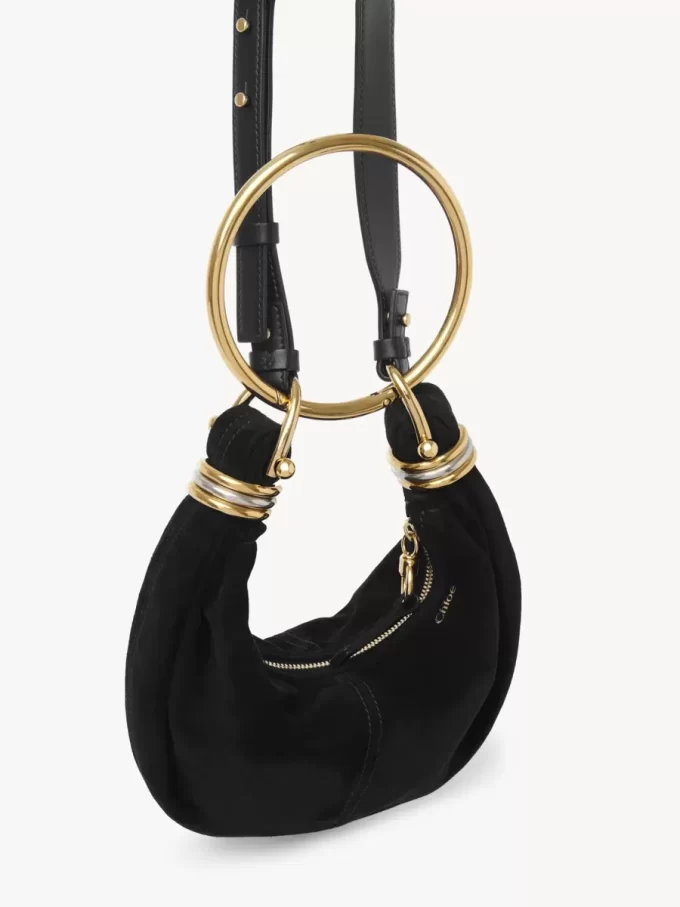 Mini Bracelet Hobo bag in suede leather Mini Bracelet Hobo bag in suede leather
