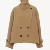 Oversized short coat in wool