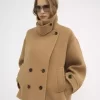 Oversized short coat in wool