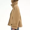Oversized short coat in wool