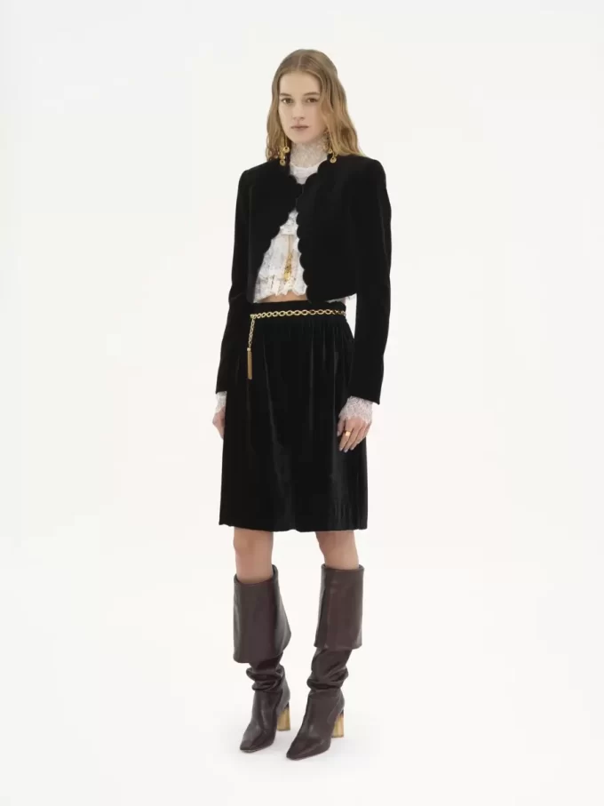 Scalloped Spencer jacket in velvet