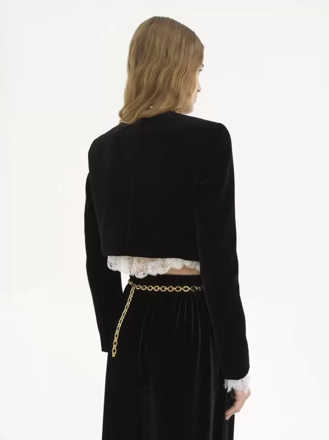 Scalloped Spencer jacket in velvet