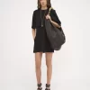 Short cape dress in viscose crêpe