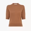 Short-sleeve logo sweater in a fine merino wool knit Short-sleeve logo sweater in a fine merino wool knit
