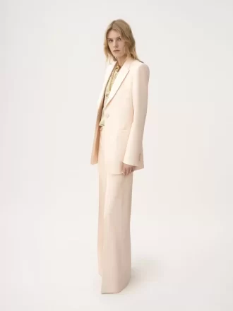 Single-breasted tailored jacket in wool gabardine
