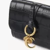 Small Alphabet tri-fold in croco-effect leather
