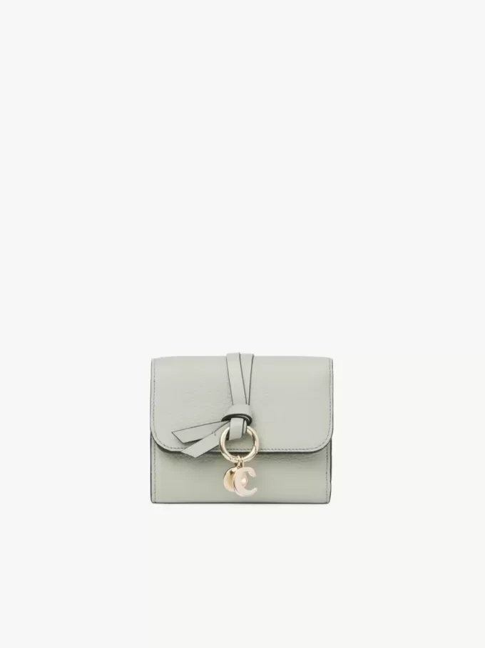 Small Alphabet tri-fold in grained leather