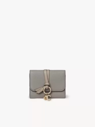 Small Alphabet tri-fold in grained leather