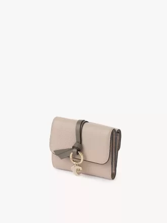 Small Alphabet tri-fold in grained leather