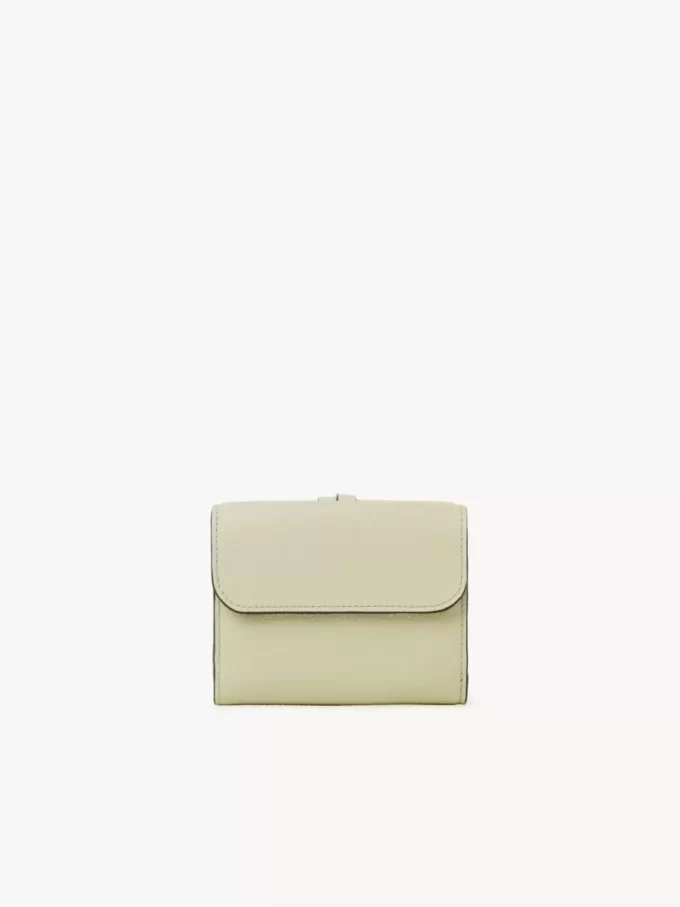 Small Alphabet tri-fold in grained leather