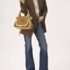 Small Marcie bag in suede leather & shearling
