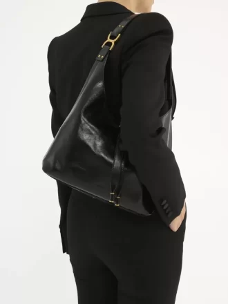 Small Marcie hobo bag in shiny leather