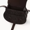 Small Marcie saddle bag in python-effect leather