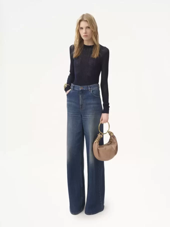 Small Snake Bracelet Hobo bag in grained leather