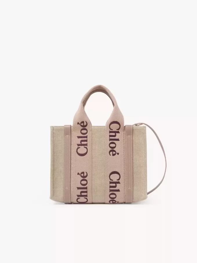 Small Woody tote bag in linen