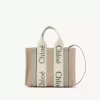 Small Woody tote bag in linen