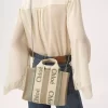 Small Woody tote bag in linen