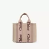 Small Woody tote bag in linen