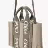 Small Woody tote bag in linen