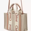 Small Woody tote bag in linen