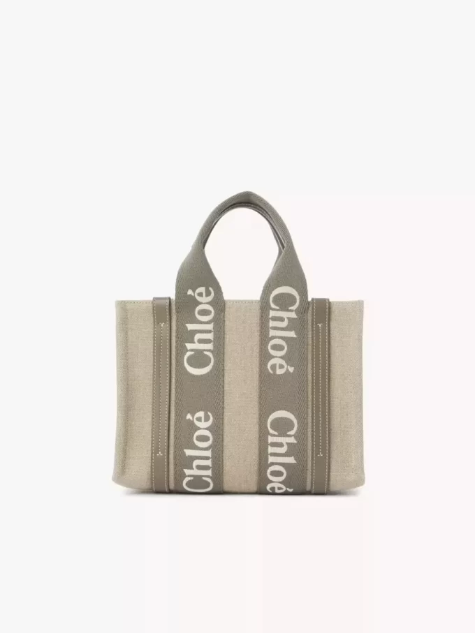 Small Woody tote bag in linen