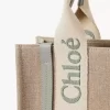 Small Woody tote bag in linen