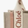 Small Woody tote bag in linen