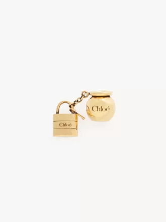 Sphere Lock Dice bracelet charm in brass