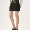 Straight mini skirt in a wool-mix jacquard