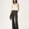 Tailored bootcut pants in wool