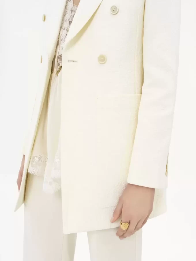 Tailored jacket in cotton-mix jacquard