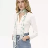 The Chloé Peonies bandeau scarf in silk charmeuse
