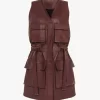 Utilitarian vest in leather