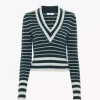 V-neck fitted sweater in a merino wool knit V-neck fitted sweater in a merino wool knit