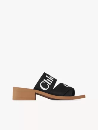 Woody heeled mule