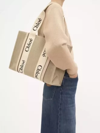 Woody tote bag in linen