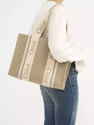 Woody tote bag in linen