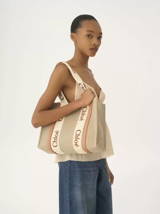 Woody tote bag in linen Woody tote bag in linen